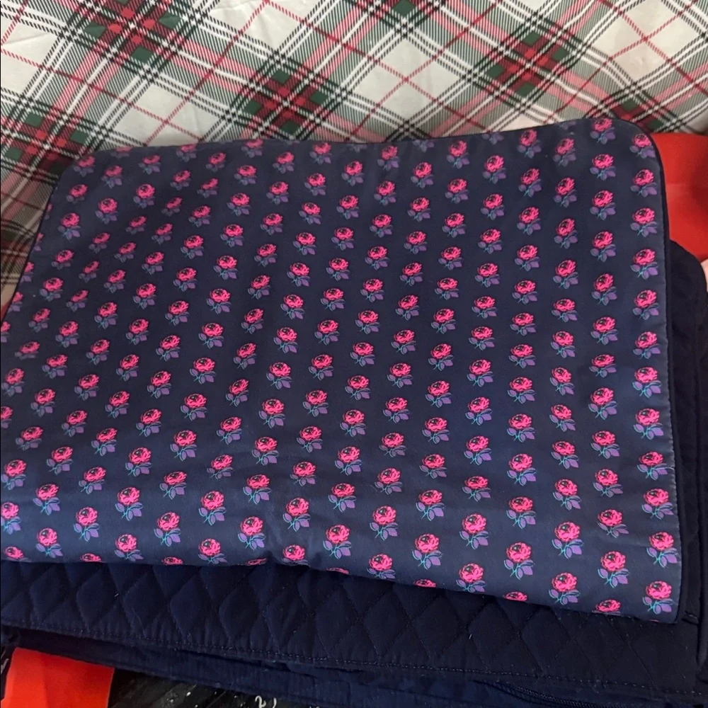 Vera Bradley Navy Quilted Laptop Bag